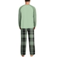 thumbnail image 3 of Yievot Mens Pajama Set Crew Neck Long Sleeve Sleepwear and Plaid Sleep Pants 2 Piece Loungewear with Pockets Soft Comfy Nightwear, 3 of 7