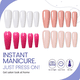thumbnail image 3 of Bienvenido pieza de manicura de uñas pegatina completa desgaste largo ballet pieza de uña falsa parche color sólido T-uña, 3 of 5
