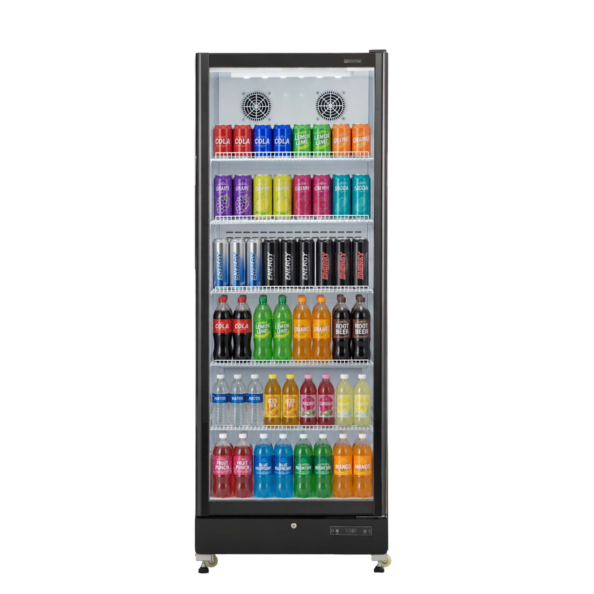 Hamilton Beach 17 cu. ft. Commercial Glass Door Display Fridge, Frost-Free Beverage Refrigerator with LED Lighting, Adjustable Shelves, Digital Temperature Control