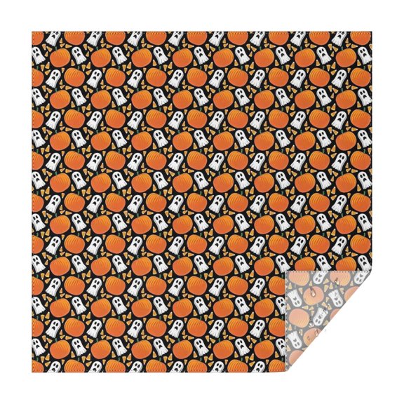 Halloween Ghost & Pumpkin Pattern Square Tablecloth,Waterproof Square Table Cover,Wipeable Spillproof Washable Table Cover for Home Kitchen Party Decor 42"X42"(107x107cm)