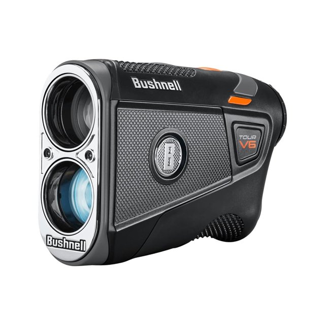 Bushnell Tour V6 Golf Rangefinder Patriot Pack Visual Jolt Flag Bloqueo magnético Montaje 1300 yardas Alcance 6X Ampliación