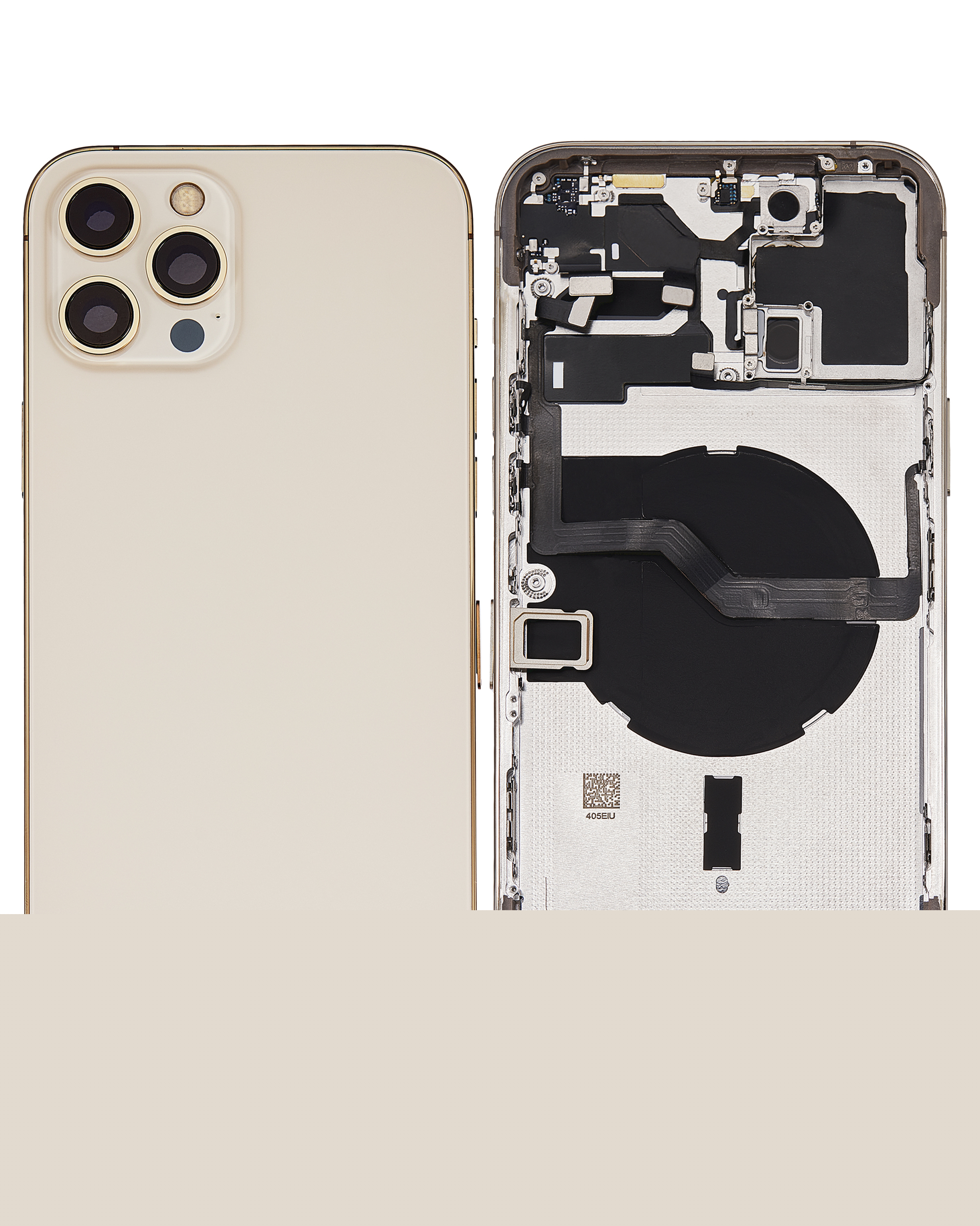 Replacement Back Housing W/ Small Components Pre-Installed Compatible For iPhone 12 Pro Max (No Logo) (Aftermarket Plus) (International Version) (Gold)