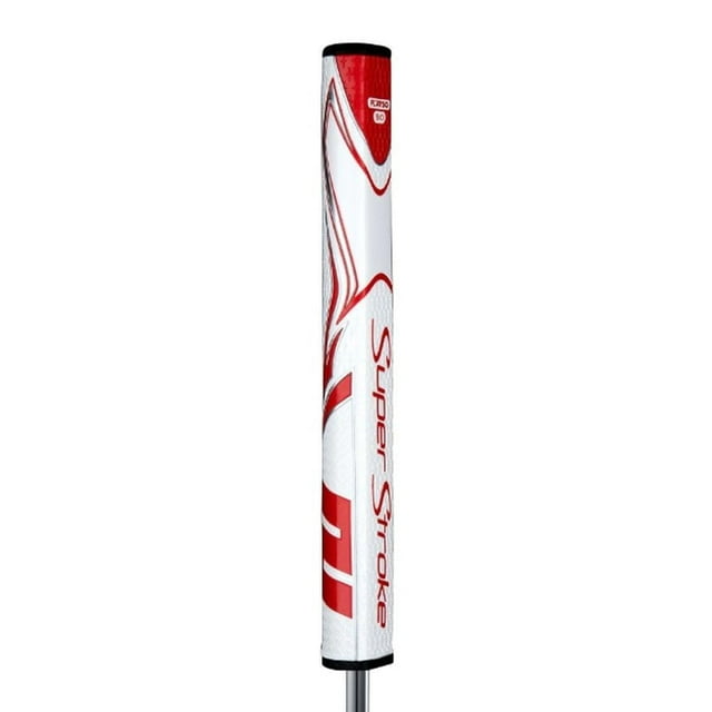 SuperStroke Zenergy Flatso 3.0 Golf Putter Grip with No Taper Enhanced SPYNE Technology, New Multi-Zone Texturing and Tech-Port, White/Red