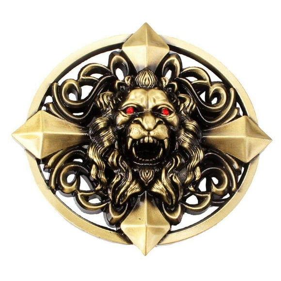 Maoww Gothic Keltic Cross 3D Skull Lion Head Heavy Belt Buckle Men Western Celtic