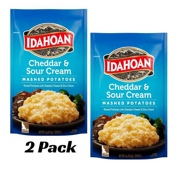 (2 pack) Idahoan® Cheddar & Sour Cream Mashed Potatoes, 4 oz