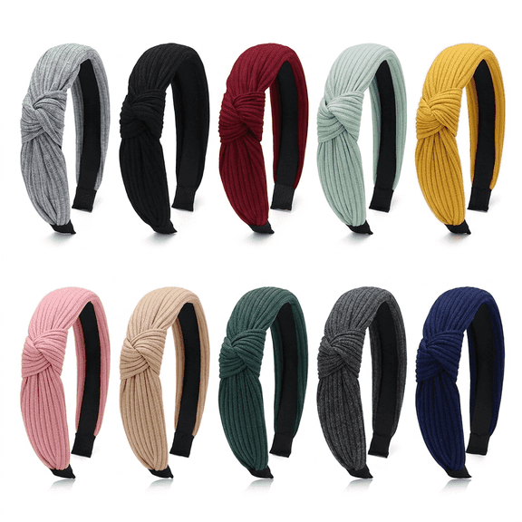 10PCS Women's Headbands, Wide Knotted Headbands, Fashion Accessories, Suitable for Daily Styling, Face Washing, and Makeup.