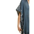thumbnail image 3 of Boho Tribal Embroidered Kimono 1 Sz Lightweight Blue Grey Denim Style Long Beach, 3 of 5