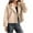 Beige, variant on Kaemgyyd Cropped Jackets for Women Casual Long Sleeve Button Winter Coats Trendy Notched Lapel Wool Blend Fall Outwear