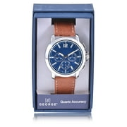George Adult Male Analog Watch with Silver Dial in Brown Strap and (42032Wmm)
