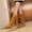 Yellow, variant on Women Boots Plus Size Fall Winter Ethnic Style Retro Tassel inner Sloping Heel Flat High Warm Plush Anti-Slip Comfort