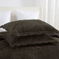 thumbnail image 6 of 3 Pcs Luxury Velvet Oversized Embroidery Quilted Quilt Set  Soft and Plush Bedding Set  Includes Quilt and Shams All-Season Comforter, 6 of 9