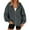 Gray, variant on Womens Zip Up Jackets Spring Casual Solid Color Loose Long Sleeve Outerwear Oversized Lightweight Soft Vintage Fashion Warm Basic Suede Jacket with Pockets Fall Winter