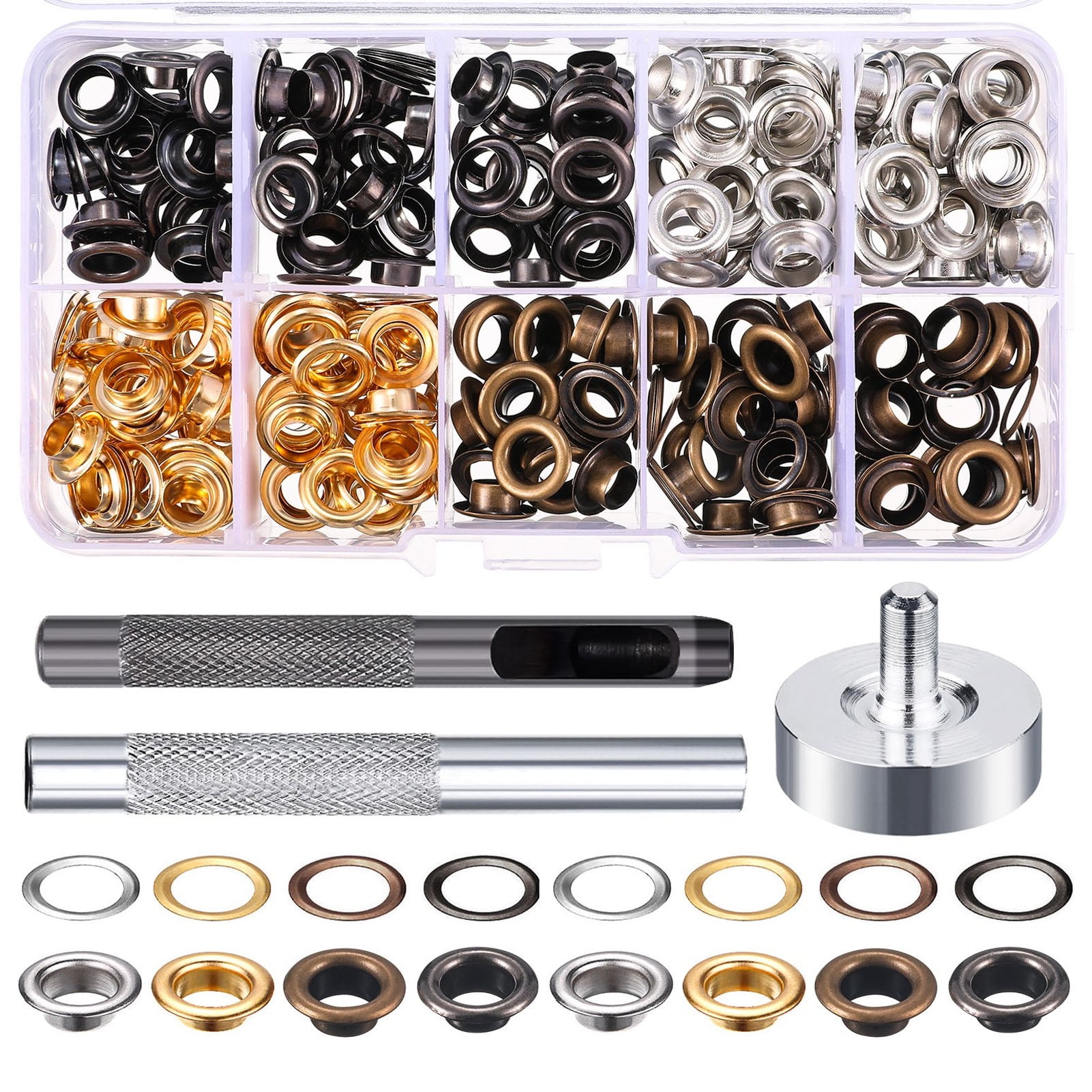 Grommet Kit, 4mm Rustproof Easy To Install Grommet eye let Kit  For Clothing