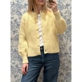thumbnail image 3 of Gupgi Women Knitted Cardigan Slim Sweaters Casual Button Down Crewneck Jacket Fall Solid Color Outwear, 3 of 5