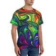 thumbnail image 4 of Yiaed Pride Rainbow Print Mens Short Sleeve Tight Fit T-Shirt, Crewneck Casual Tee-Small, 4 of 5