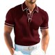 thumbnail image 2 of Camisas Casuales de Manga Corta de los Hombres de 3 Botones con Collar de Solapa, Blusa de Verano Transpirable, 2 of 9