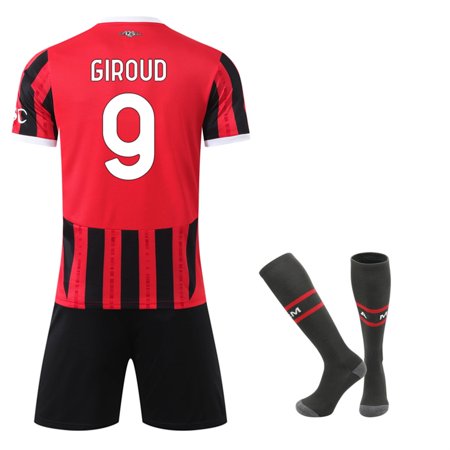 Rossoneri 24/25 Authentic #9 Giroud Home Soccer Jersey