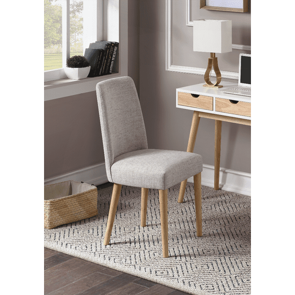 Taylor Chair - 1-Piece with Gray Fabric & Natural Legs, Modern Minimalist Style