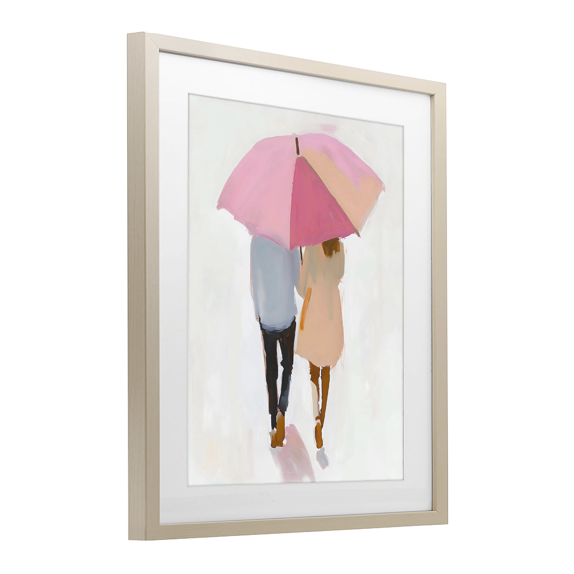 Stupell Industries Couple Stroll Under Umbrella Birch Framed Print Under Glass, design by The Prints Vibe