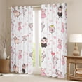 thumbnail image 2 of Feelyou Cute Pig Princess Black Out Curtains for Teens, Kawaii Animal Curtains Pack of 2 (42x63 Each), Cartoon Love Haert Bedroom Curtains, Window Curtains Bedroom Decor, 2 of 6