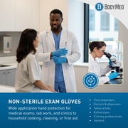 BodyMed Nitrile Gloves for Exam and Home Use, Medium, 100 Count - Latex & Powder Free Disposable Gloves for Medical