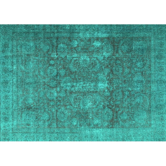 Ahgly Company Machine Washable Indoor Rectangle Persian Turquoise Blue Traditional Area Rugs, 3' x 5'