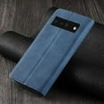thumbnail image 5 of Premium PU Leather Flip Folio Case for Google Pixel 6 Pro, Protective Case with Kickstand Card Slot Magnetic Closure Shockproof Full Protection Wallet Cover for Google Pixel 6 Pro - Blue, 5 of 7