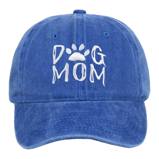 GDREDA Womens Sun Hat Dog Mom Embroidered Washed Baseball Cap Outdoor Adjustable Sun Hat For Women,Dark Blue