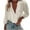 White, variant on RYRJJ Womens Long Sleeve Blouse Ruffle Front Shirts Tops Button Down Deep V Neck Dressy Casual Chiffon Work Blouses(Hot Pink,S)