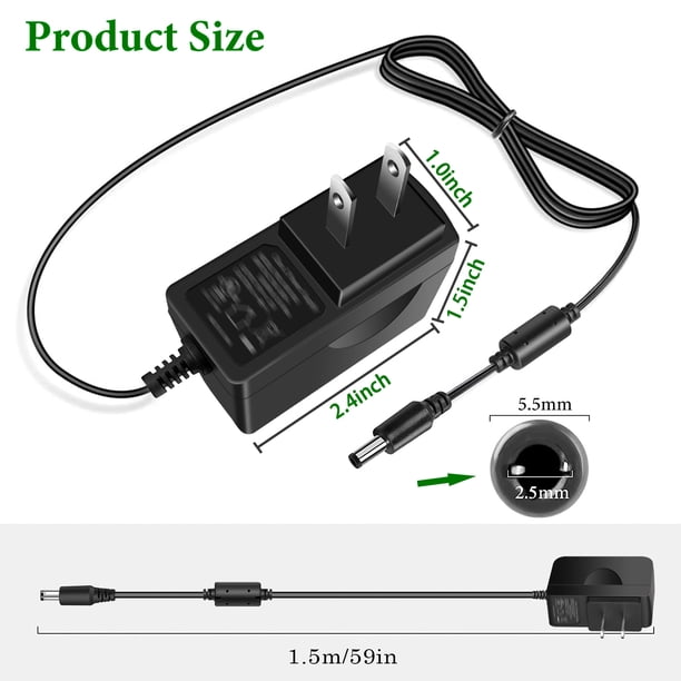 9V 1A Guitar Pedal Power Supply, AC DC 9V Power Cord Negative for