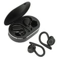 thumbnail image 2 of Auriculares Bluetooth estéreo impermeables con cancelación de ruido, auriculares inalámbricos con micrófono, gancho para la oreja para conducir, deportes, viajes, color negro, 2 of 12