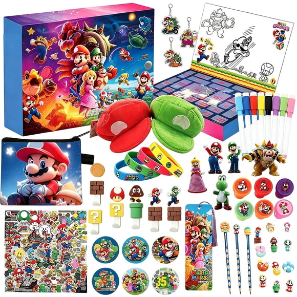 Super Bros & Mario Themed 81Pcs Mystery Blind Box Set, Plumber Series Collectible Gift Box with Hidden Figure, All-in-One Gaming Merch Set for Super Bros & Mario Fans & Collectors