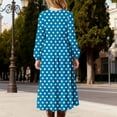 thumbnail image 6 of Zylanna Girls Long-Sleeve Tiered Maxi Dress, Polka Dot Patterns Soft Spring Fall Pockets Design Girls' Casual Dresses Blue Size 5, 6 of 6
