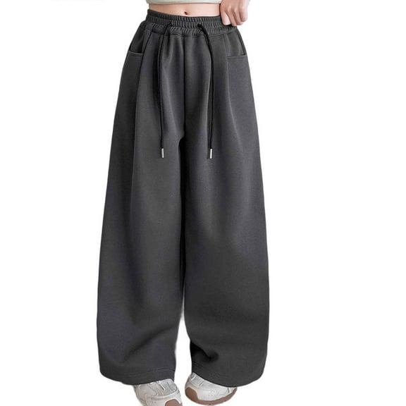 Girls Sweatpants Girls Pants for Winter Girls Casual Pants Elastic Waist Comfortable Loose Fit Wide Leg Trousers for Kids Spring Autumn Outdoor Play Everyday Wear