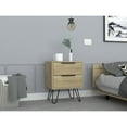 thumbnail image 2 of DEPOT E-SHOP Kentia Night Stand- Four Legs, Two Drawers-Light Oak, For Bedroom, 2 of 5