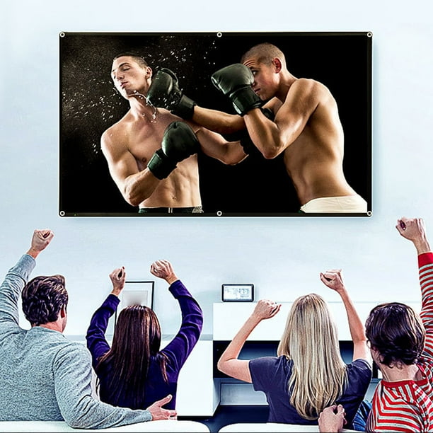 Pantalla de proyección de cortina metálica de 60 pulgadas, lavable, 16:9, plegable, portátil, para cine en casa, exterior e interior.