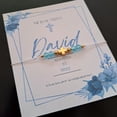 thumbnail image 3 of Pulsera Ajustable Dije de Cruz y Cristales en color azul Recuerdo Con Tarjeta Personalizada Para Bautizo, Primera Comunión, Confirmación, Boda, xv Años,etc.Paquete de 10 Piezas, 3 of 5
