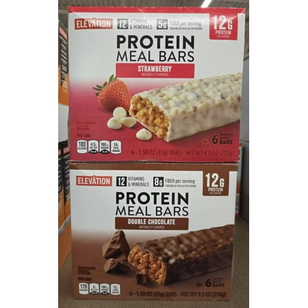 Elevation Meal Bars Strawberry and Double Chocolate 9.5oz 270g (2 Boxes)