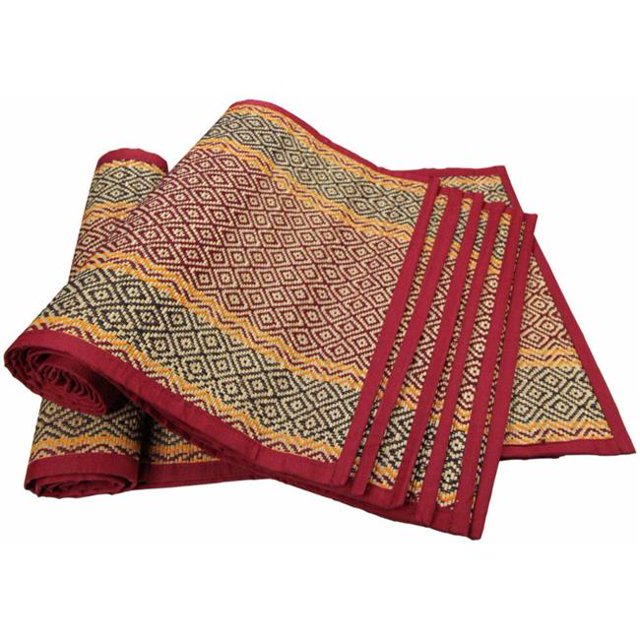 Benzara BM123973 Sets de Table Plus 1 Table Runner Cuisine Table à Manger Tapis&44; Multi Couleur - Lot de 6