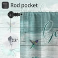 thumbnail image 3 of Teal Floral Kitchen Window Curtains 27.5 x 36 Inch Small Short Mini Cafe Rod Pocket Farmhouse Country Spring Rustic Daisy Living Bedroom Room Home Treatment Set of 2 Curtain Panels Drapes Tiers, 3 of 6