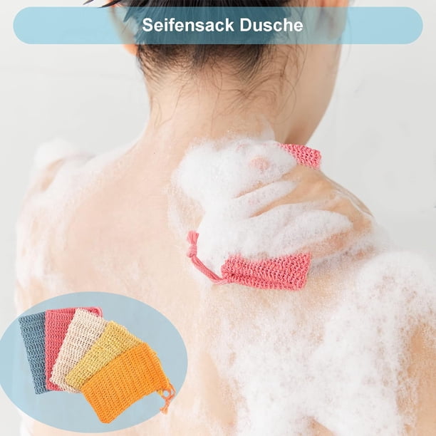 Pack De 6 Bolsas De Sisal Para Jabón Sólido – 14x9 Cm, Exfoliante Natural, Reutilizable Y Lavable