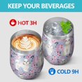 thumbnail image 4 of 12oz Stemless Wine Tumblers Bichon Dog Purple Florals Vacuum Insulated Stainless Steel Travel Tumbler Cups Mug with Lid and Straw for Champaign,Cocktail,Beer with Cleaning Brush, 4 of 5