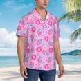 thumbnail image 5 of Xecao Donuts print Hawaiian shirt - a stylish short-sleeve button-down for men, perfect for casual beach and tropical outings., 5 of 9