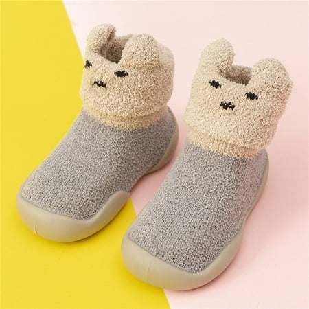 

Toddler Kids Infant Newborn Baby Boys Girls Shoes First Walkers Cute Cartoon Warm Thickened Antislip Socks Shoes Prewalker Sneaker