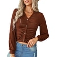 thumbnail image 1 of Cárdigan de mujer Irfora Camisa de mujer de manga larga con cuello en V Botones Crop Casual Cardigan Irfora Cárdigan de mujer, 1 of 5