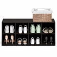 thumbnail image 4 of Furinno FANO 8-Cube Stackable Shoe Rack for Closet Entryway Black Dark Oak, 4 of 5