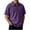 Purple, variant on Dagugfen Tops for Men Plus Size Short Sleeve Zipper Lapel V Neck Loose Solid Color Comfy Work Casual Tshirts Pocket