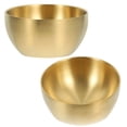 thumbnail image 3 of Worgeous 2Pcs Golden Round Noodles Bowl Stainless Steel for Soup Holding and Salad Mixing Kitchen Utensil, 3 of 8
