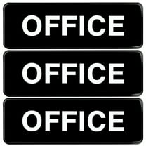 Excello Global Products Easy to Mount 9 by 3 in Informative Plastic Office Sign with Symbols, Black, Pack of 3 - EGP-HD-0263