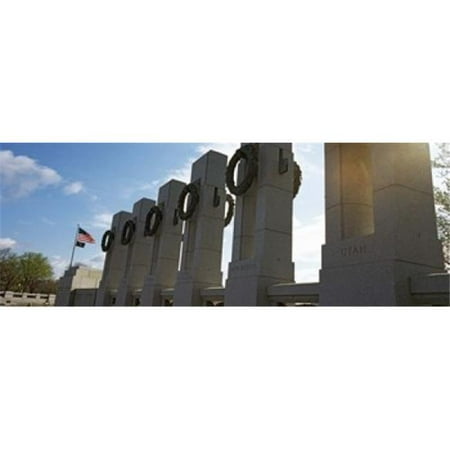 Panoramic Images PPI119841L Colonnade in a war memorial  National World War II Memorial  Washington DC  USA Poster Print by Panoramic Images - 36 x 12